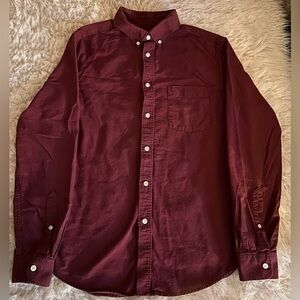 Goodfellow & Co men’s collared button down long sleeve shirt, size M